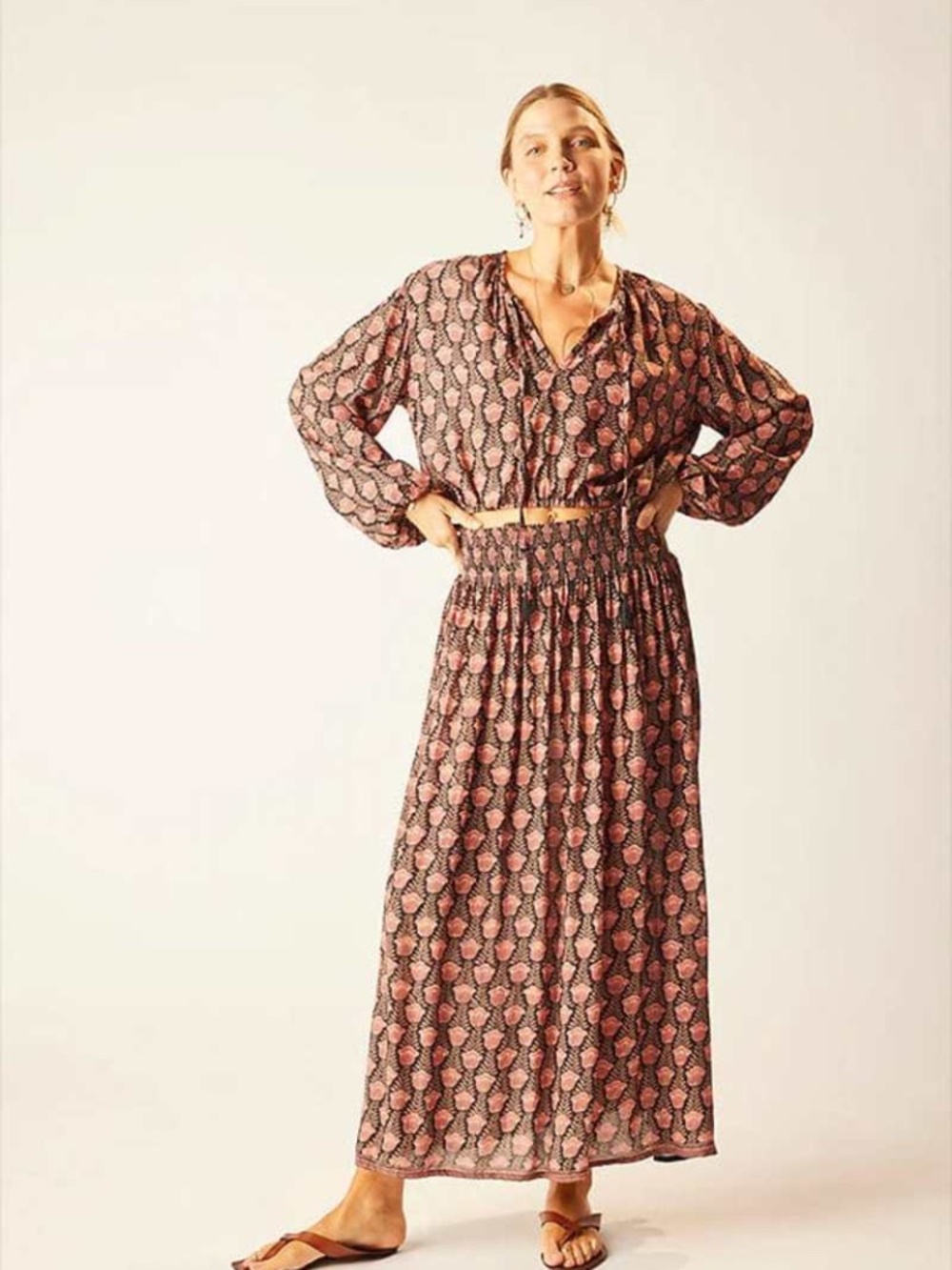 Natalie Martin Bella Maxi Skirt - Tulip Print Kamari Black